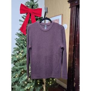H&M Men's Crew Neck Sweater, Size Large, Burgundy